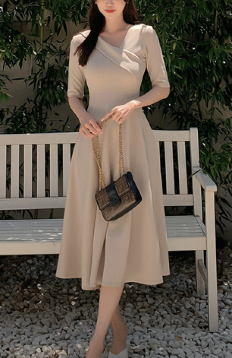 結婚式 パーティー ワンピース カシュクール スリット 韓国 楽天市場】【とろみ感×上品見え◎華奢見せ美人ワンピ