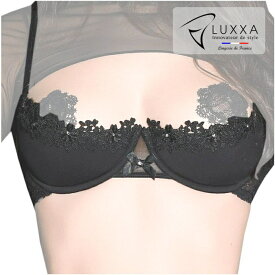 LUXXA（ルクサ）●ボルサリーノ・ブラ・ハーフカップ 【BORSALINO Bra Half Cup】｜フランス製 ブラジャー ハーフカップ レース 刺繍 インポート アンダーワイヤーあり ビジュー飾り レディース セクシー 高級 プレゼント ギフト