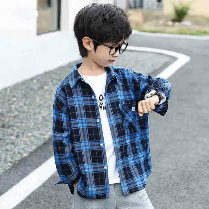 楽天市場】子供シャツ 男の子 チェックシャツ 柄 トップス キッズ 子供  