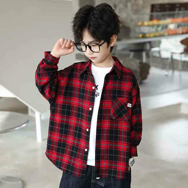 楽天市場】子供シャツ 男の子 チェックシャツ 柄 トップス キッズ 子供 