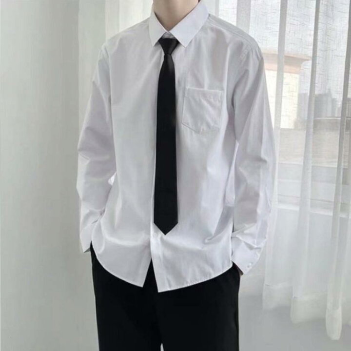 楽天市場】白シャツ 長袖 DK制服 ネクタイ付き 3点セット 送料無料 長 