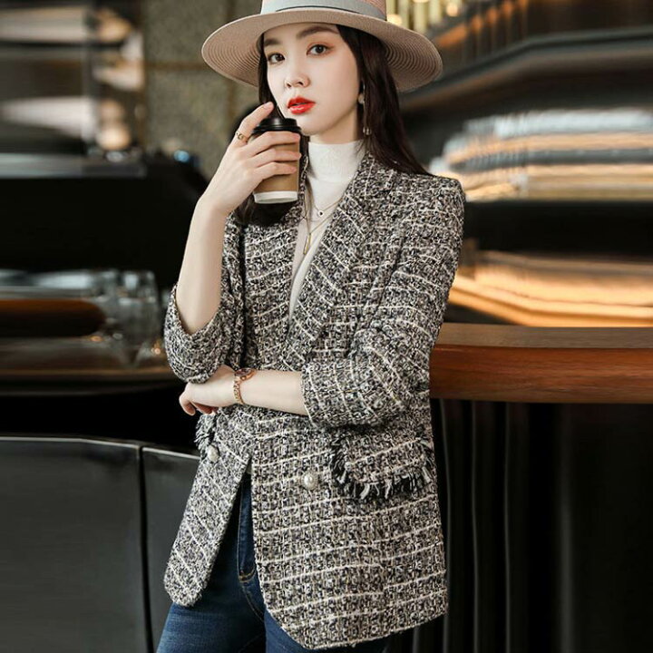 楽天市場】送料無料 ツイードテーラードジャケット レディース 秋 冬  