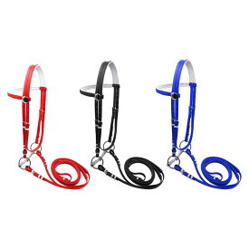 馬具 ヘッドストール ハーネス トレイル用乗馬ロープ ホルター 手綱付き ヘッドカラー 乗馬用品