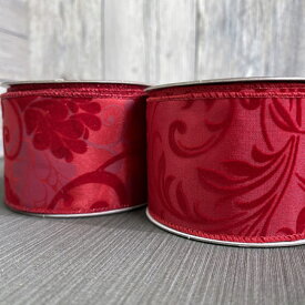 【ルナリボン】　3631　カンナ　63mm x 9m巻 布リボン　ワイヤー入り