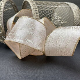 【ルナリボン】3426 　ペルル　幅63mm x 9m巻　ワイヤーリボン