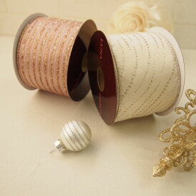 【ルナリボン】3319　コーラル　太巾ワイヤーリボン9M/巻