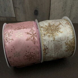 【ルナリボン】3425　ジェラート　63mm x 9m巻 布・オーガンジーリボン　ワイヤー入り