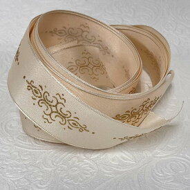 【ルナリボン】復刻　P3604 クレスト　ワイヤーリボン　幅40mm x 50cm×6本　合計3m分　袋入り