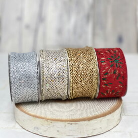 【ルナリボン】数量限定！ワイヤー入り　中巾リボン　6108