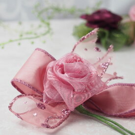 トッピングフラワー　リボンでバラが作れるレシピ付き手作りキット