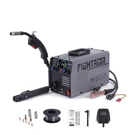 ＼タイムセール★12,980円／FIGHTAGON 溶接機 溶接ワイヤー 半自動溶接機 LED表示 最大出力140A 1台3役 ノンガスMIG 被覆アーク LIFT TIG 100V/200V兼用 50/60HZ ノンガス半自動溶接機 アーク溶接機 定格使用率60％ インバーター搭載 小型 軽量