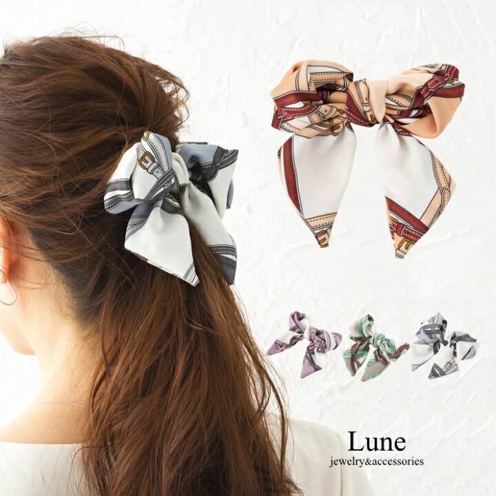 楽天市場 スカーフバレッタ レトロクラシック バレッタ スカーフ柄 ヘアアクセサリー 髪留め ヘアアクセ Lune Jewelry