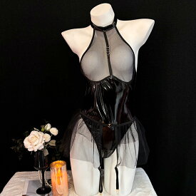 【即納】SENMHS 逆バニー シースルー バニーガール コスプレ セクシー 小悪魔 うさぎ バニー コスチューム レオタード 仮装 ハイレグ 大胆 ランジェリー うさぎ耳 カチューシャ ストッキング レディース ブラック