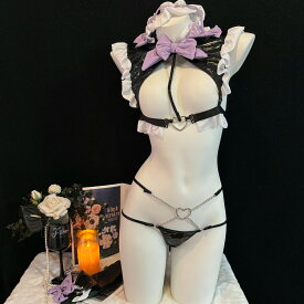 【HAPPYBAG対象A】【オリジナルデザイン】SENMHSメイド コスプレ セクシー小悪魔 PU革 萌え ランジェリー 大胆 萌え萌え 下着 ボディコン 可愛い キュート コスチューム ロウィン イベント cosplay クリスマス