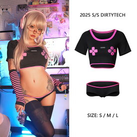 【予約】SENMHS アニメ風 ゲームプレイヤー風 コスプレセット（トップス＋ショートパンツ+袖*2）勝負服風セクシー衣装 大人可愛い ゲームキャラクター風コスチューム 撮影会やイベントにおすすめ