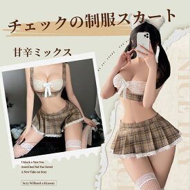 【最大1000円OFFクーポンあり】SENMHS セクシー セーラー服 コスプレセット（トップス＋Tバック+ミニスカート）制服風JKコスチューム 女子高生風 仮装 学園祭 イベント用 レディース フリーサイズ