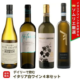 【ワインセット】イタリア白ワイン 飲み比べセット イタリア 750ml 4本セット　ソアーヴェ / ヴェルディッキオ / フラスカーティ / ファランギーナ