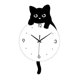 猫の壁掛け時計 実用的 静音 ホームデコレーション ショップ 寝室 リビングルーム S