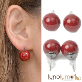 再入荷 クラシカルレッド ダークレッドの14mmピアス R
