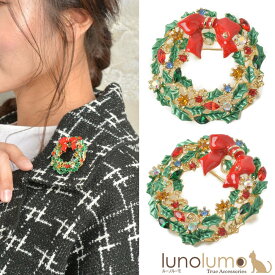 楽天市場 クリスマスリース ブローチの通販