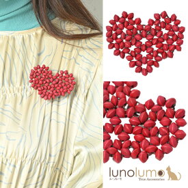 ブローチ レディース ハート 赤 天然素材 ウッド 木 可愛い ガーリー フェミニン プレゼント B