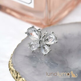 【メール便送料無料】ピンバッチ ラペルピン ピンブローチ タックピン 蝶 蝶々 ちょうちょ ビジュ クリア プレゼント B