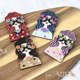 ブローチ レディース 女の子 ミセス マダム お洒落 サングラス メガネ 眼鏡 花 フラワー 樹脂 B