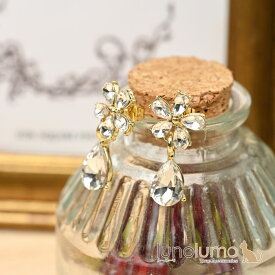 【メール便送料無料】ピアス レディース 花 フラワー キラキラ ビジュ ゴールド 可愛い プレゼント 揺れる シルバー925 PI