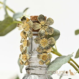 【メール便送料無料】ピアス レディース 花 フラワー ゴールド メタル 大ぶり プレゼント 揺れる シルバー925 PI