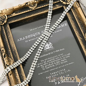 【メール便送料無料】ネックレス ロング レディース ラインストーン 結婚式 エレガント 高見え 高級感 シルバー N