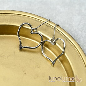 【メール便送料無料】日本製 ピアス レディース ハート メタル シルバー シンプル 揺れる サージカルステンレス PI