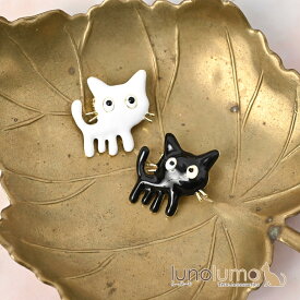 ブローチ ミニブローチ レディース 猫 ネコ ねこ 黒猫 白猫 猫雑貨 可愛い プレゼント BR