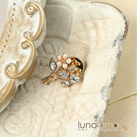 【メール便送料無料】ピンバッチ ラペルピン ピンブローチ タックピン 花束 フラワー パール キラキラ BR