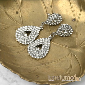 イヤリング レディース ラインストーン キラキラ 揺れる 高見え 結婚式 プレゼント E