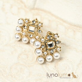 イヤリング レディース パール ゴールド メタル ビジュ 上品 お洒落 可愛い プレゼント E