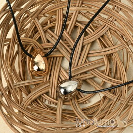 ネックレス ペンダント レディース ドロップ しずく メタル ゴールド シルバー 紐ネックレス N