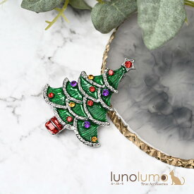 クリスマス ブローチ クリスマスツリー もみの木 緑 キラキラ 大きめ プレゼント 贈り物 BR