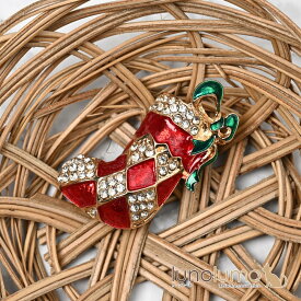 クリスマス ブローチ サンタブーツ 赤 リボン キラキラ 可愛い プレゼント 贈り物 BR