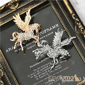 【メール便送料無料】ブローチ レディース 馬 午 うま ウマ ペガサス 干支 十二支 新年 迎春 プレゼントBR