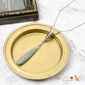 ネックレス ペンダント レディース キラキラ ラインストーン メタル シルバー ドロップ 涙型 N