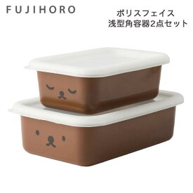 富士ホーロー ボリスフェイス 浅型角容器 保存容器 2点セット MFB-2SM
