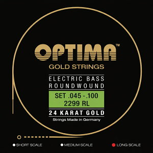 [OPTIMA] E-Bass 24K Gold Strings [2299.L] (.045-.100) - Regular Light / Long Scale - �I�v�e�B�} 24�����b�L �G���N�g���b�N�x�[�X��