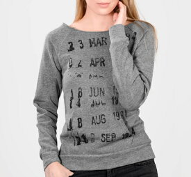 [Out of Print] Library Stamp Sweatshirt (Grey) (Womens) - [アウト・オブ・プリント] ライブラリー・カード スウェット