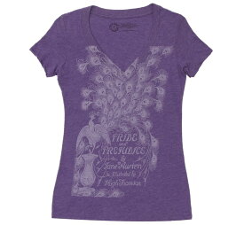 [Out of Print] Jane Austen / Pride and Prejudice V-Neck Tee 2 (Purple) (Womens) - 高慢と偏見 Tシャツ