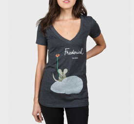 [Out of Print] Leo Lionni / Frederick V-Neck Tee (Charcoal) (Womens)
