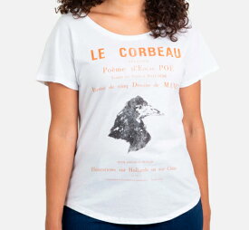 [Out of Print] Edgar Allan Poe / Le Corbeau Relaxed Fit Tee (White) (Womens)