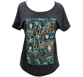 [Out of Print] Louisa May Alcott / Little Women Relaxed Fit Tee [Puffin in Bloom] (Vintage Black) (Womens)