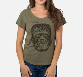 [Out of Print] Mary Wollstonecraft Shelley / Frankenstein Relaxed Fit Tee [Penguin Horror] (Green) (Womens)