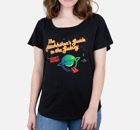 [Out of Print] Douglas Adams / The Hitchhiker's Guide to the Galaxy Relaxed Fit Tee (Black) (Womens)