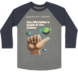 [Out of Print] Douglas Adams / The Hitchhiker's Guide to the Galaxy Raglan Tee (Heather Grey/Navy Blue) - 銀河ヒッチハイク・ガイド ラグラン Tシャツ